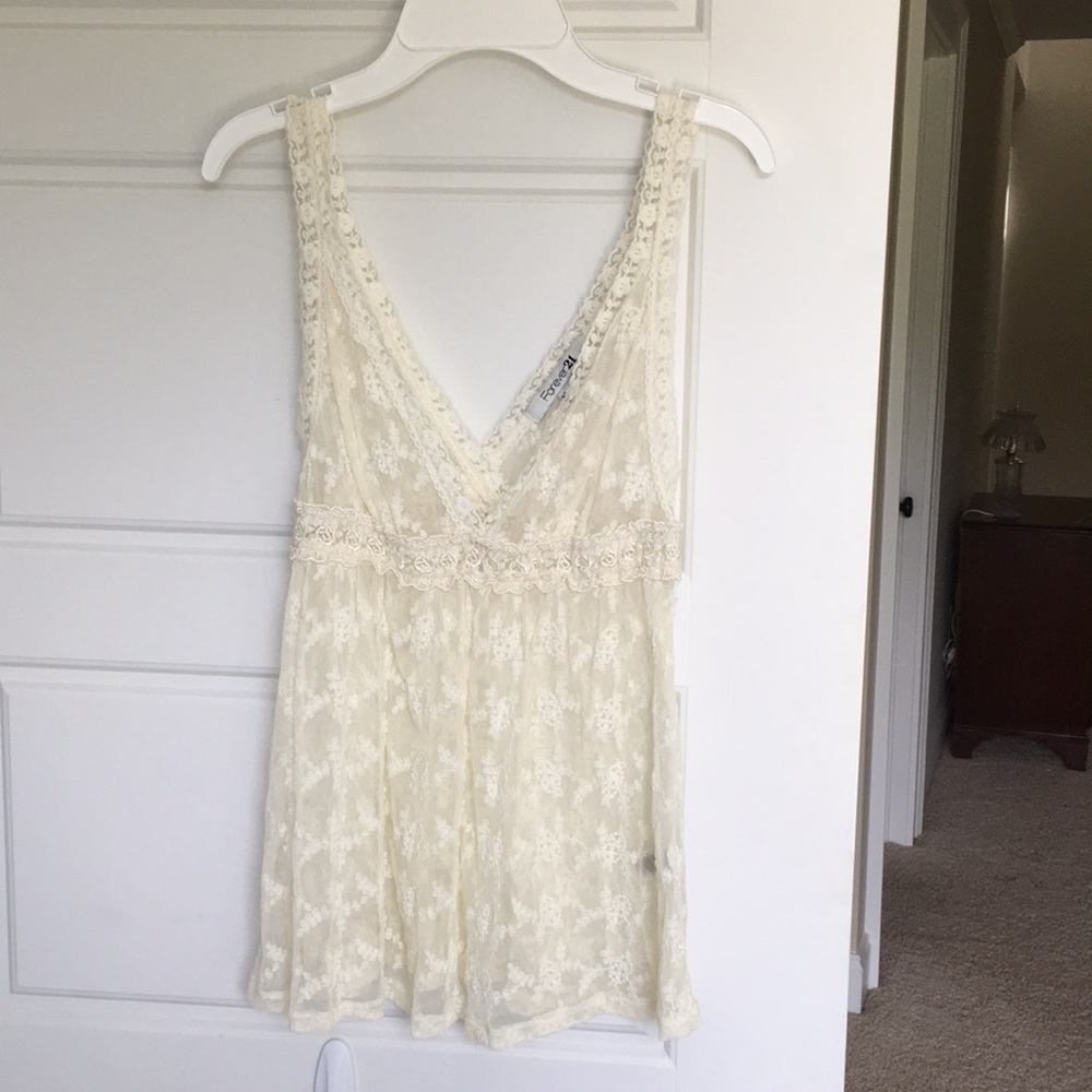 Forever 21 cream lace tang top.